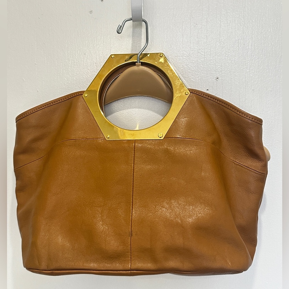 NEVER USED. Jonathan Adler Hex Handle Leather Bag with Crossbody Strap